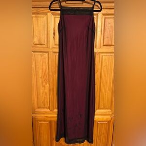Vintage Sheer Black and Red Slip Dress